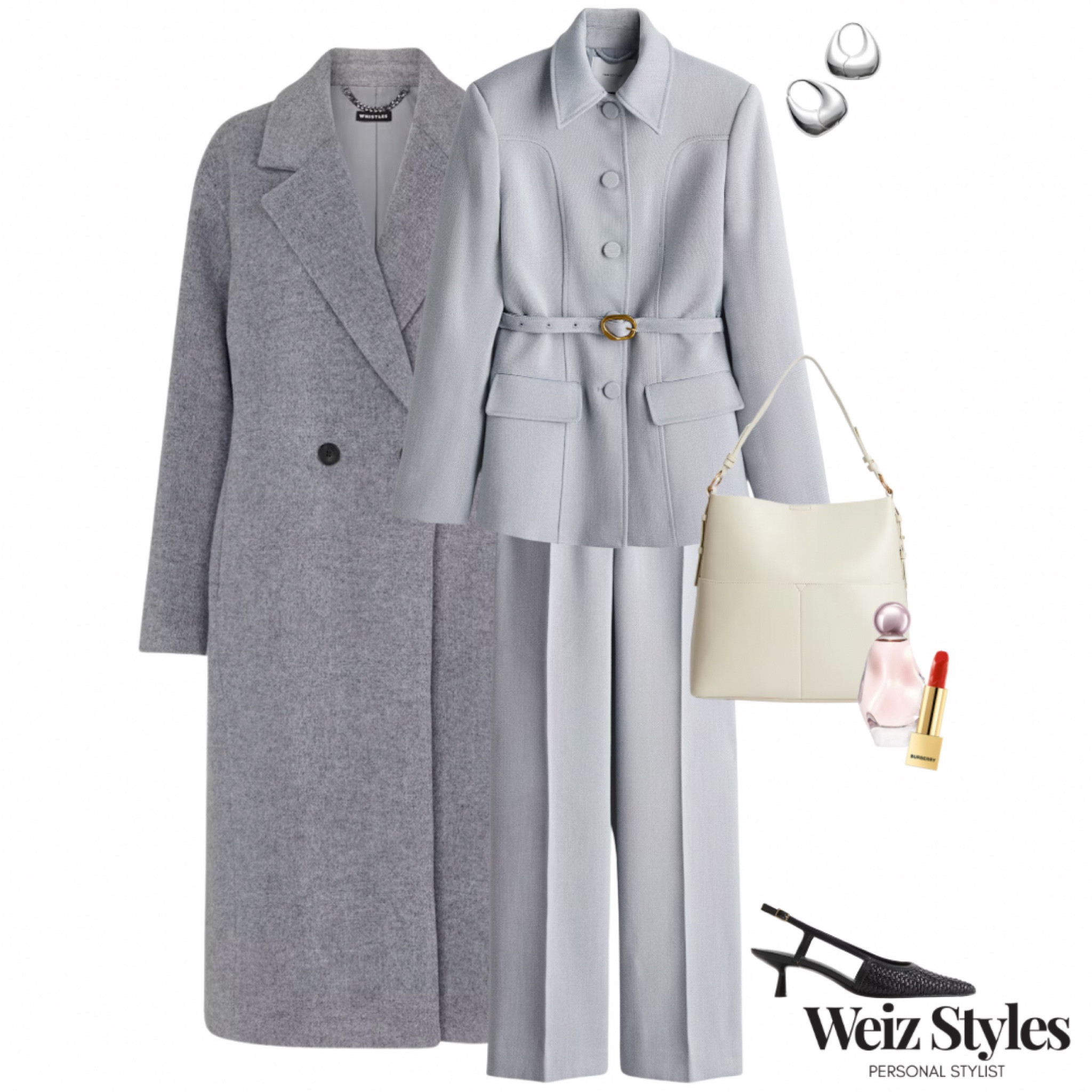 This fabulous co-ord is a sophisticated option for the office or lunch with the girls ✨ add a burst of colour through a vibrant lipstick to amplify your look 💄 

Head to www.weizstyles.com to find out how I can help you on your style journey 💖

Louise x

Personal stylist, styling, ootd, neutral aesthetic, London, Weiz styles, shopping, outfit of the day, uk, confident, handbag, bag, perfume, fragrance, lipstick, lip, elevate your style, feel good, flat lay, shopping, high street, designer, ltk, light blue, baby blue colour, winter, 2025, virtual styling, grey, two piece set, co ord, belted, co ord, waist belt, tailored, grey coat, wool, tonal, harmonious, crease front trousers, kitten heels, sling back shoes, elegant, elevated, chic, sophisticated, lippy, lip colour, pop of red, red lipstick, cream, handbag, silver earrings, jacket, top, suit, feminine, womenswear, H&M, whistles, selfridges, workwear, smart, formal, office, crunch, girly, girls, women, business, professional, level up, put together, shop

#LTKuk #LTKworkwear #LTKstyletip