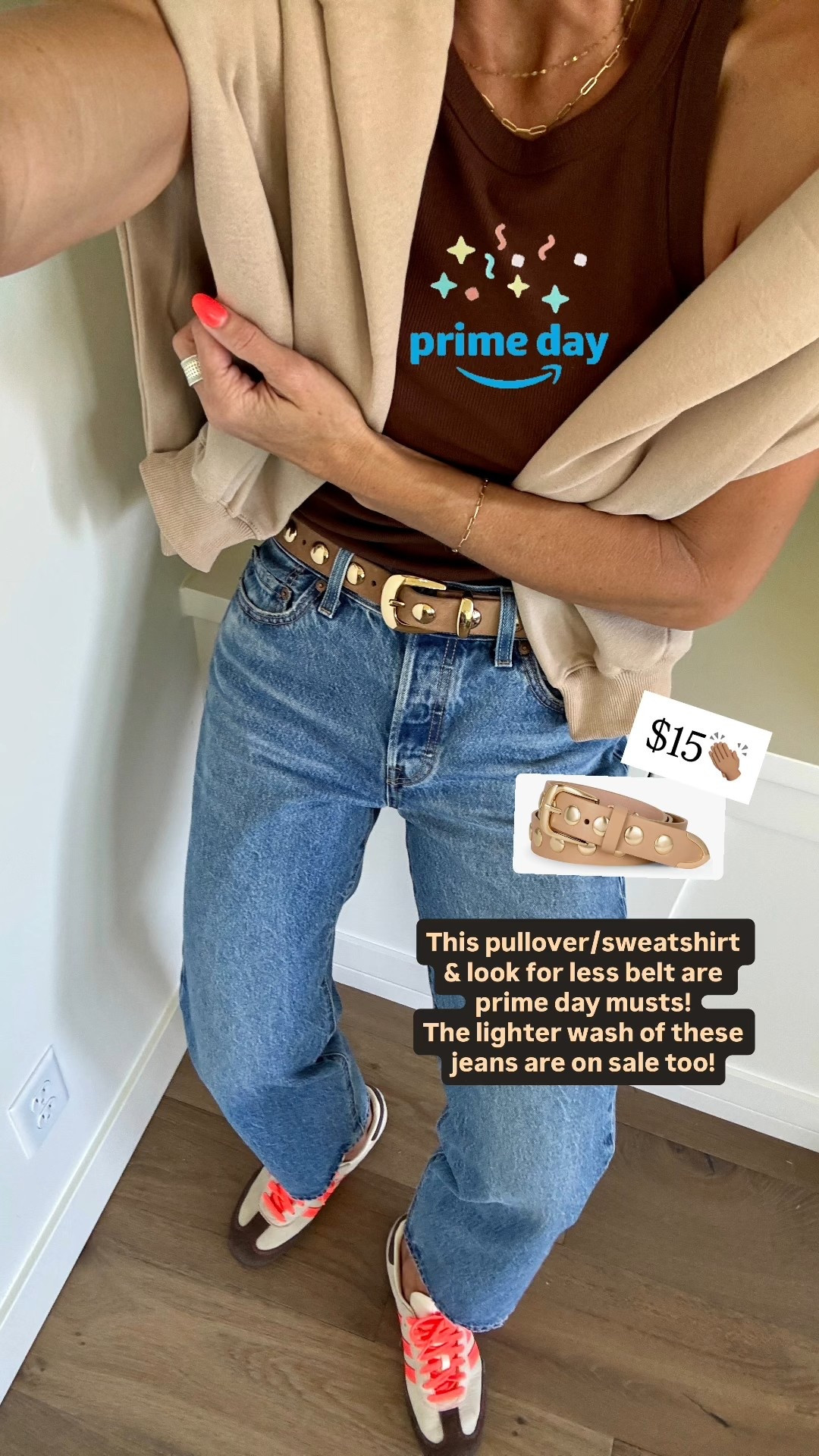 Prime day deals! 
This oversized pullover is one of my most worn pieces — perfectly slouchy, and wears well thrown over your shoulders.
This look for less studded belt is a fraction of the cost of the name brand one, and I reach for these jeans all the time. 

#LTKSaleAlert #LTKFindsUnder50