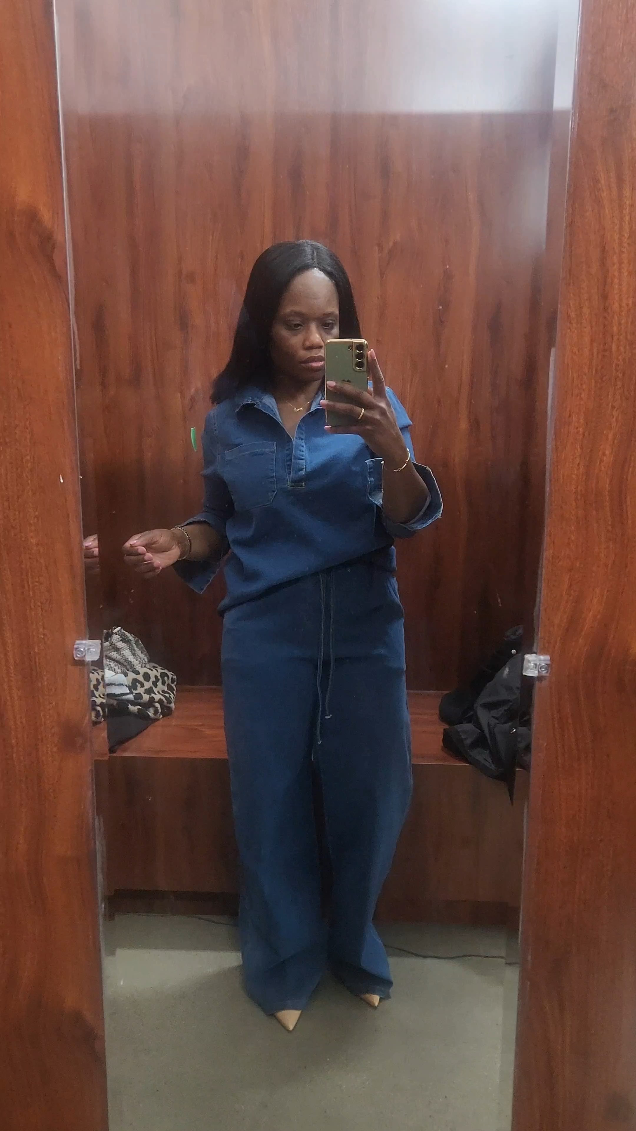 Came across this denim pants set while thrifting- was a bit too oversized, but found it online.  Quality is great and excellent Springtime translation outfit

#LTKootd #LTKPlusSize #LTKPetite