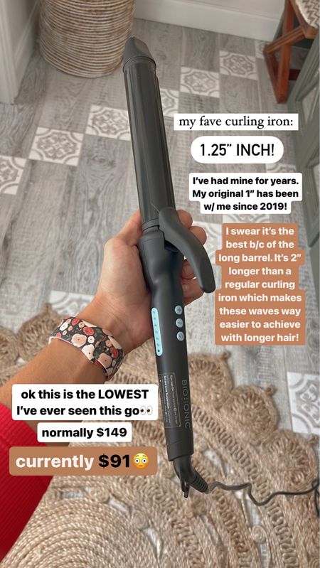 My daily curling iron is on MAJOR SALE today! $91 on Walmart🤎😍 I use the 1.25” but also love the 1” 🤌🏼 & if this sells out - BioIonic is doing 25% off today w/ code VDAY25👏🏼

Sale / curling iron / long barrel / messy waves / Holley Gabrielle 

#LTKfindsunder100 #LTKsalealert