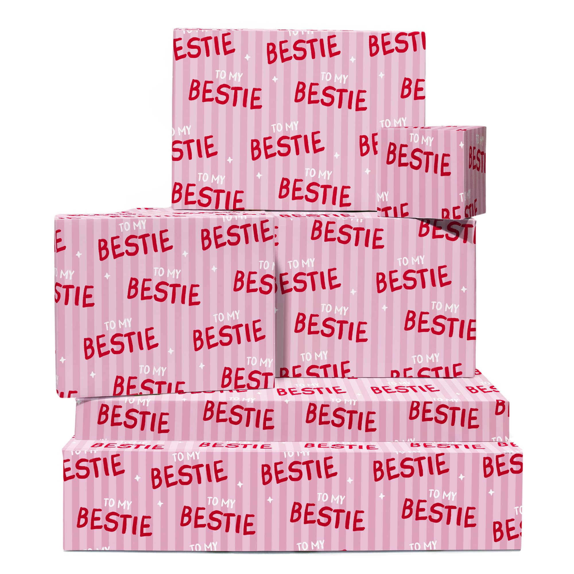 CENTRAL 23 Best Friends Wrapping Paper - Bestie Wrap - 6 Sheets Of Pastel Pink Giftwrap For Women... | Amazon (US)