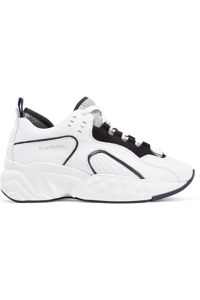 Manhattan leather, suede and mesh sneakers | NET-A-PORTER (UK & EU)