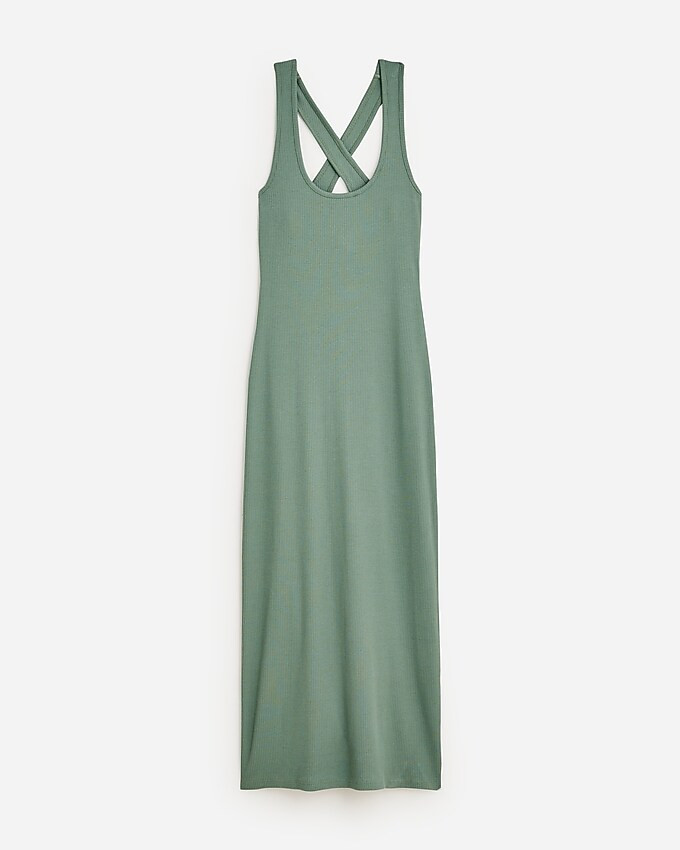 Cross-back midi dress in vintage rib | J. Crew US