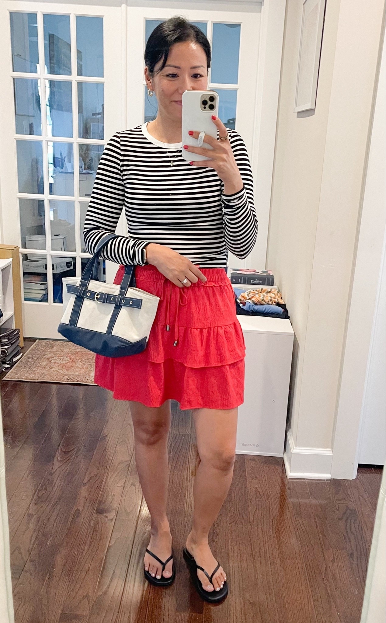 Size small long sleeve tee and skort
Sandals are true to size

#LTKOver40 #LTKSaleAlert #LTKootd