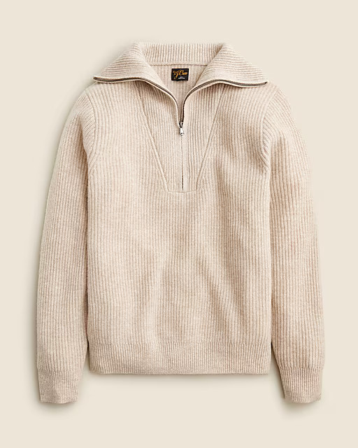 Midweight cashmere ribbed half-zip ski sweater | J. Crew US