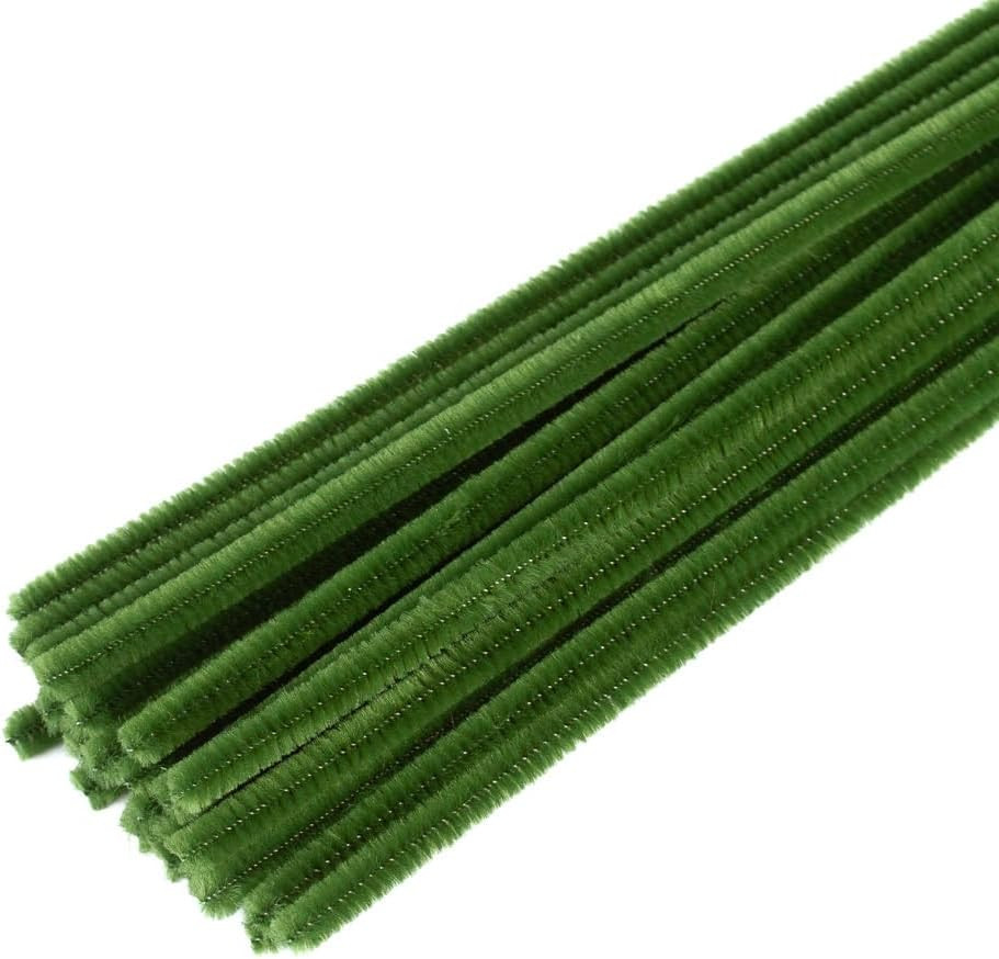 108 Extra‑Long Green Pipe Cleaners – 18" Chenille Stems Craft Supplies | Amazon (US)