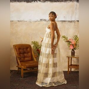HOUSE OF AAMA Anancy Panelled Silk Maxi Dress Ivory 4 | Poshmark