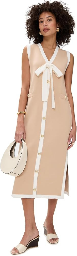 English Factory Women's Knit Midi Dress with Ribbon Tie | Amazon (US)