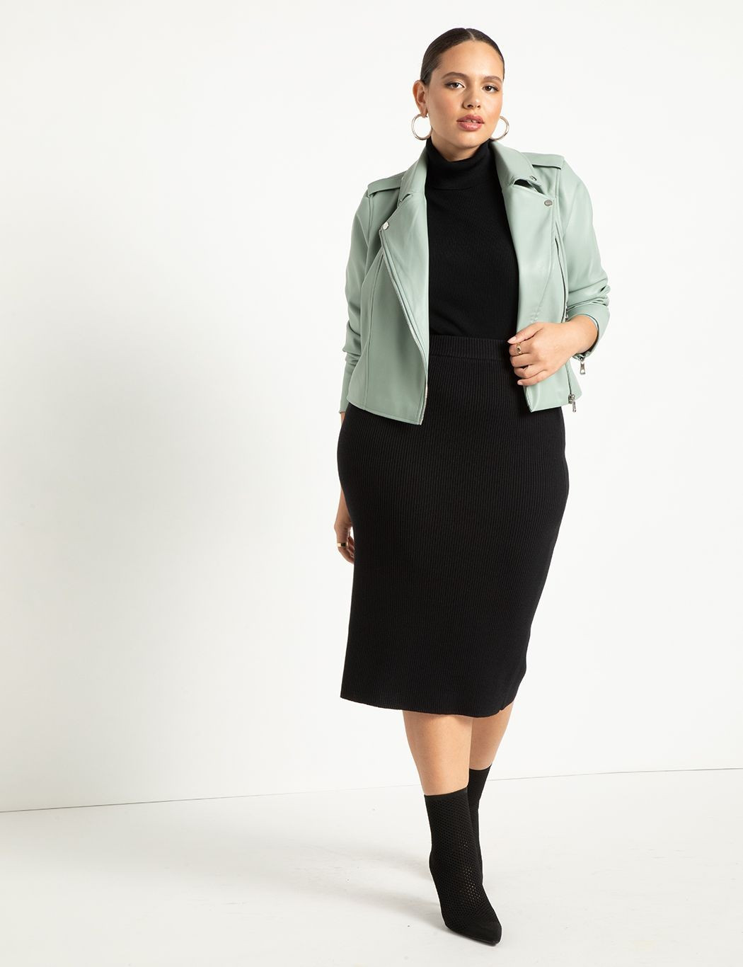 Faux Leather Moto Jacket | Women's Plus Size Coats + Jackets | ELOQUII | Eloquii