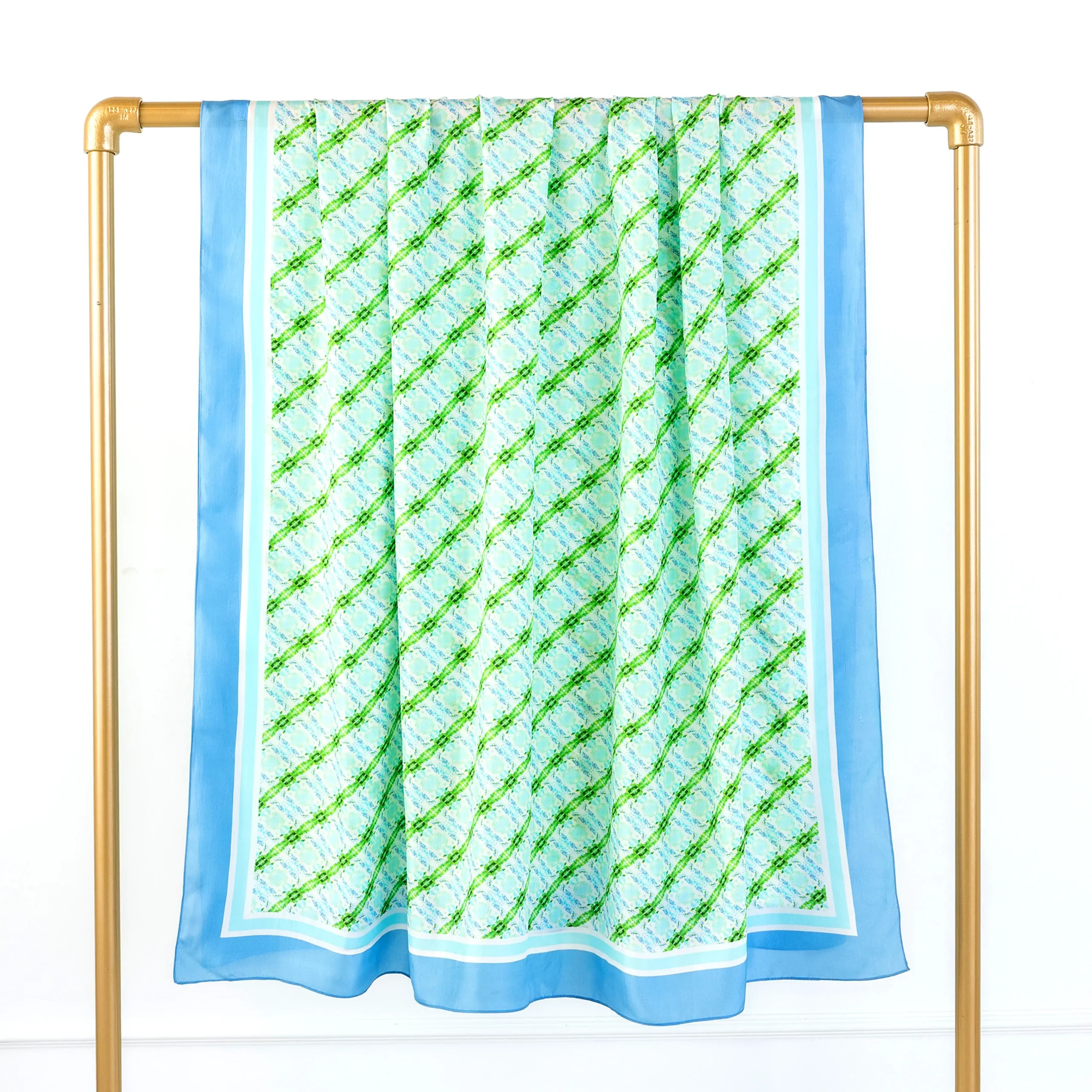 Blue Medallion Silk Scarf | EVELYN & KATE (US)