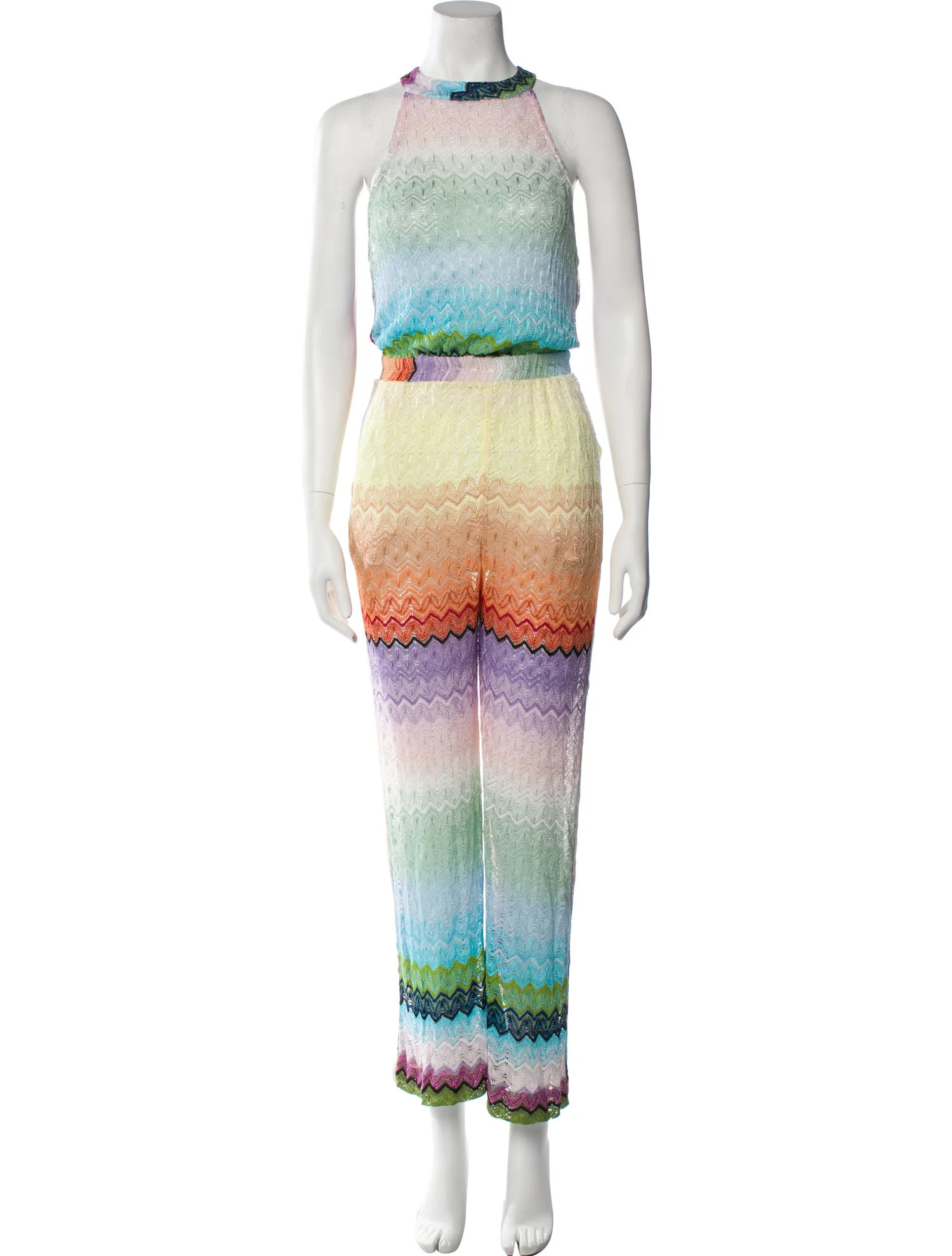 Striped Crew Neck Jumpsuit | The RealReal