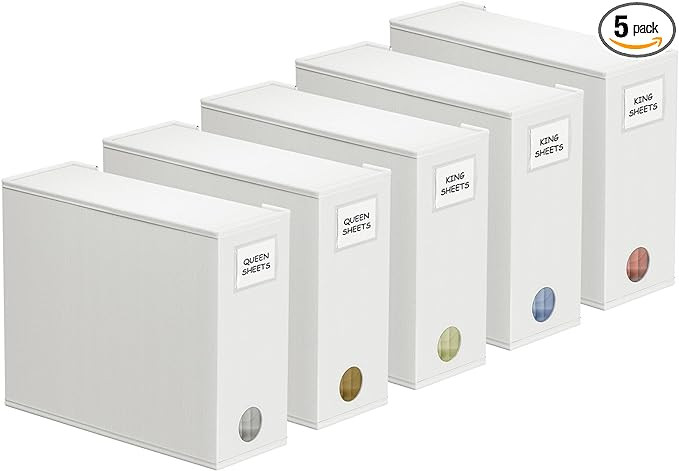 SpaceAid 5 Pack Bed Sheet Organizers and Storage, Foldable Sheet Organizer for Linen Closet, Shee... | Amazon (US)