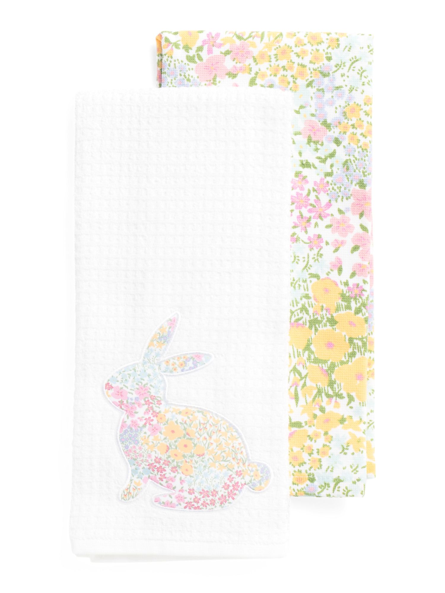 2pk Dolly Meadow Bunny Applique Kitchen Towels | TJ Maxx