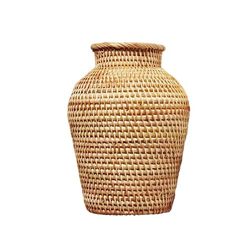 Searching Roads Rattan Vase Handmade Rattan Woven Vase Plant Flower Pot Basket Country Rustic Style for Home House Hotel Decor | Amazon (US)