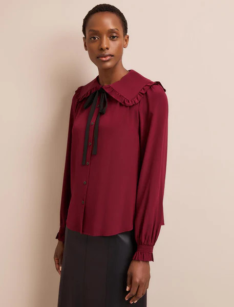 Vera Silk Blouse - Burgundy | Cefinn