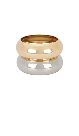 Chunky Bangles Set Of 2 in Mixed Metal | Revolve Clothing (Global)