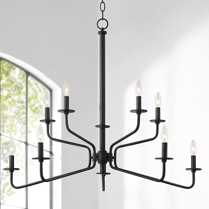 Franklin Iron Works Manfred Black Metal Chandelier Lighting 35 1/2" Wide Modern Industrial 2-Tier... | Amazon (US)