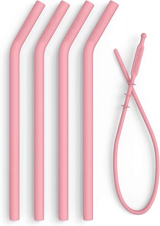 Reusable Silicone Drinking Straws - Big Size with Curved Bend for Tumblers Made from BPA Free No-... | Amazon (US)