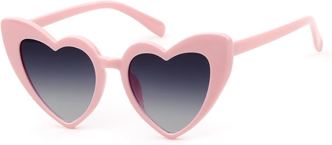 Love Heart Shaped Sunglasses for Women - Vintage Cat Eye Mod Style Retro Glasses as Christmas gif... | Amazon (US)