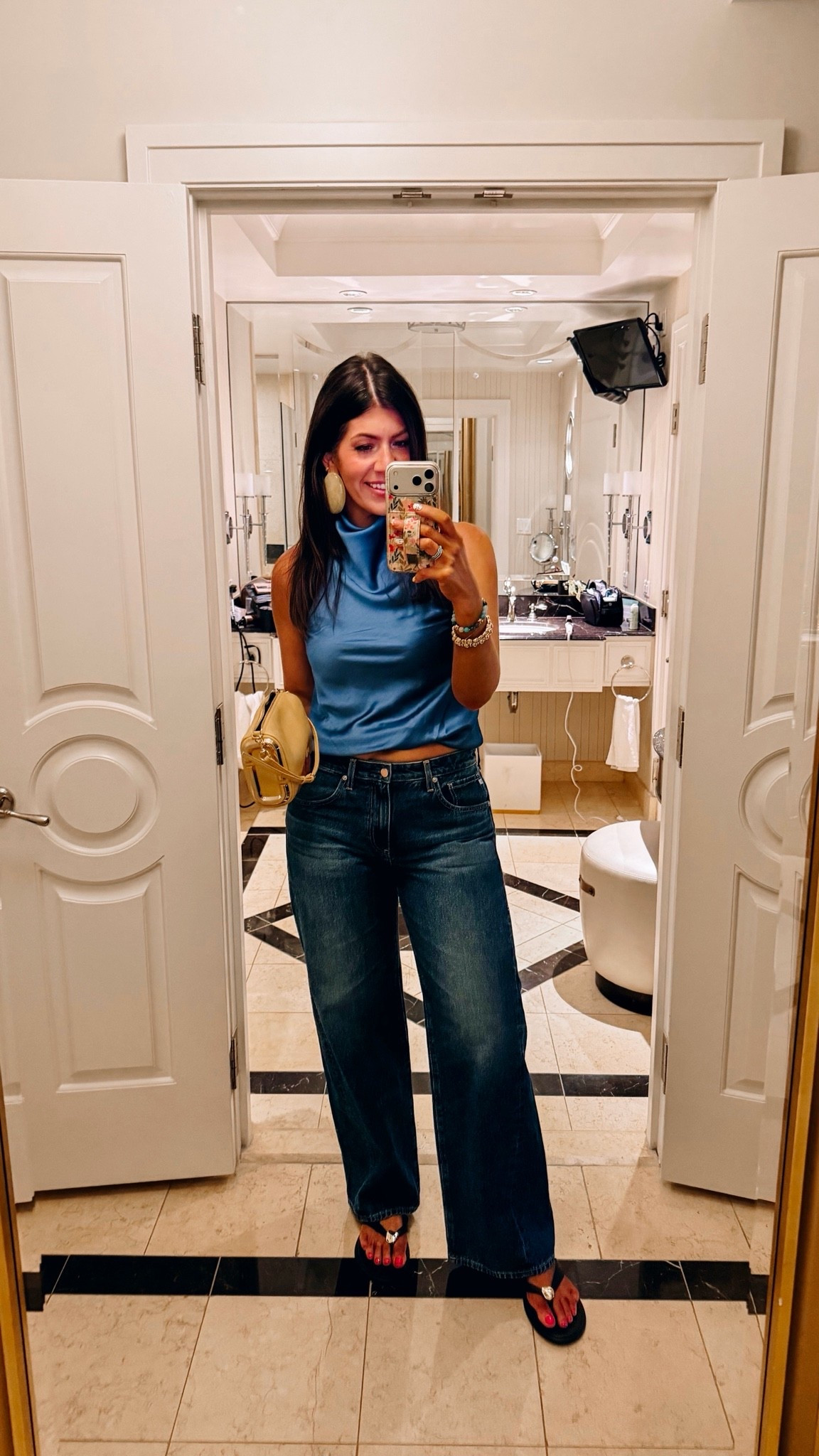 What I wore for dinner
In a medium satin halter 
29 in jeans

#LTKSaleAlert #LTKMidsize #LTKOver40
