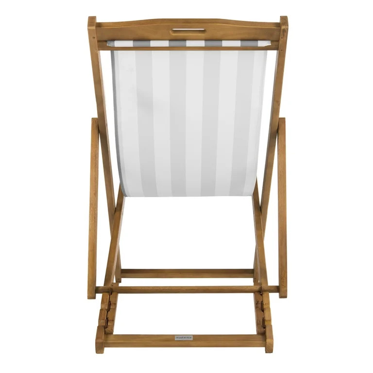 Safavieh Loren Outdoor Foldable Sling Chair, Set of 2 - Grey/White | Walmart (US)