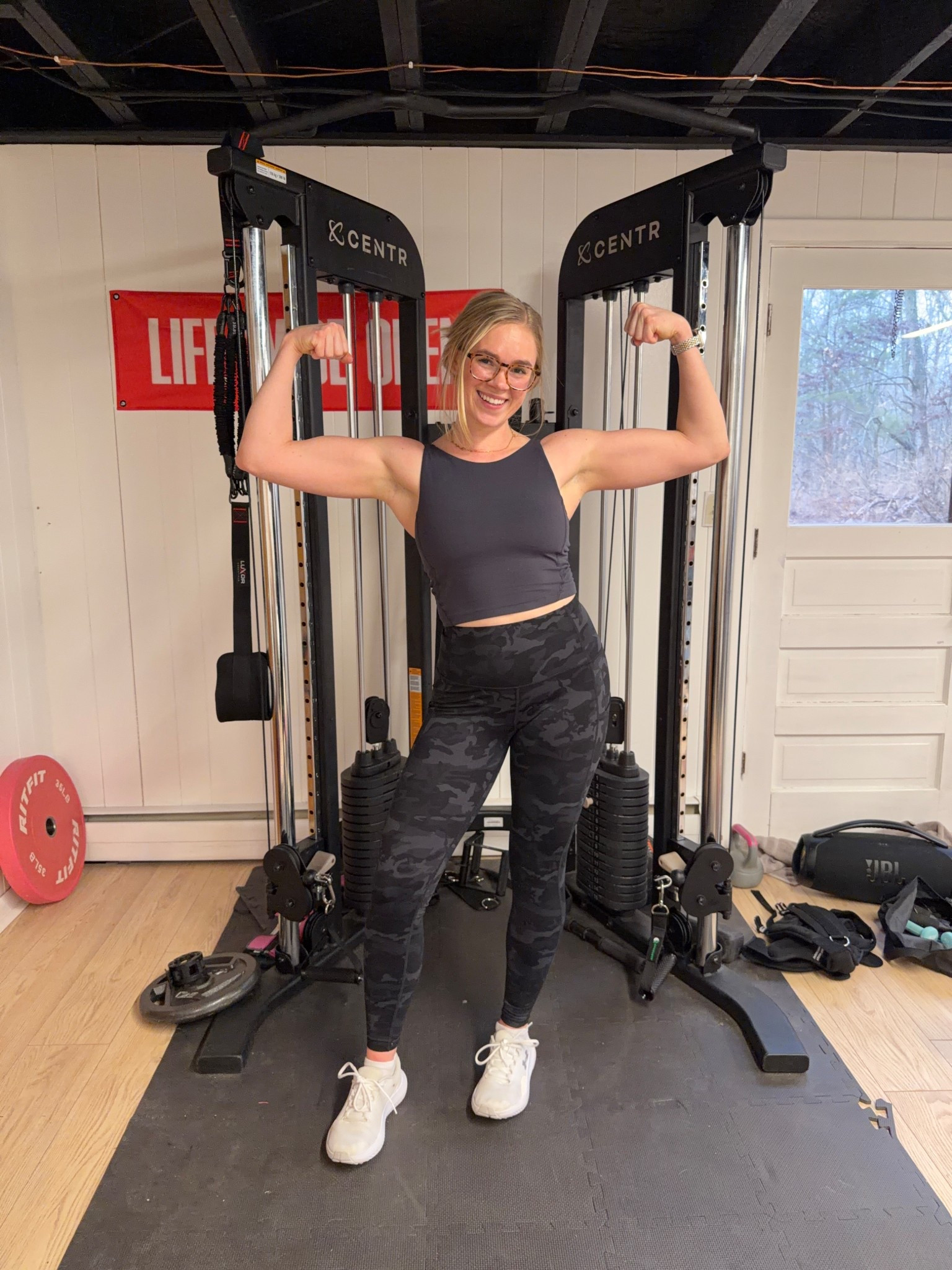 Workout ootd! Camo leggings and tank top with built in bra. 

#LTKfitnessgoals #LTKActive