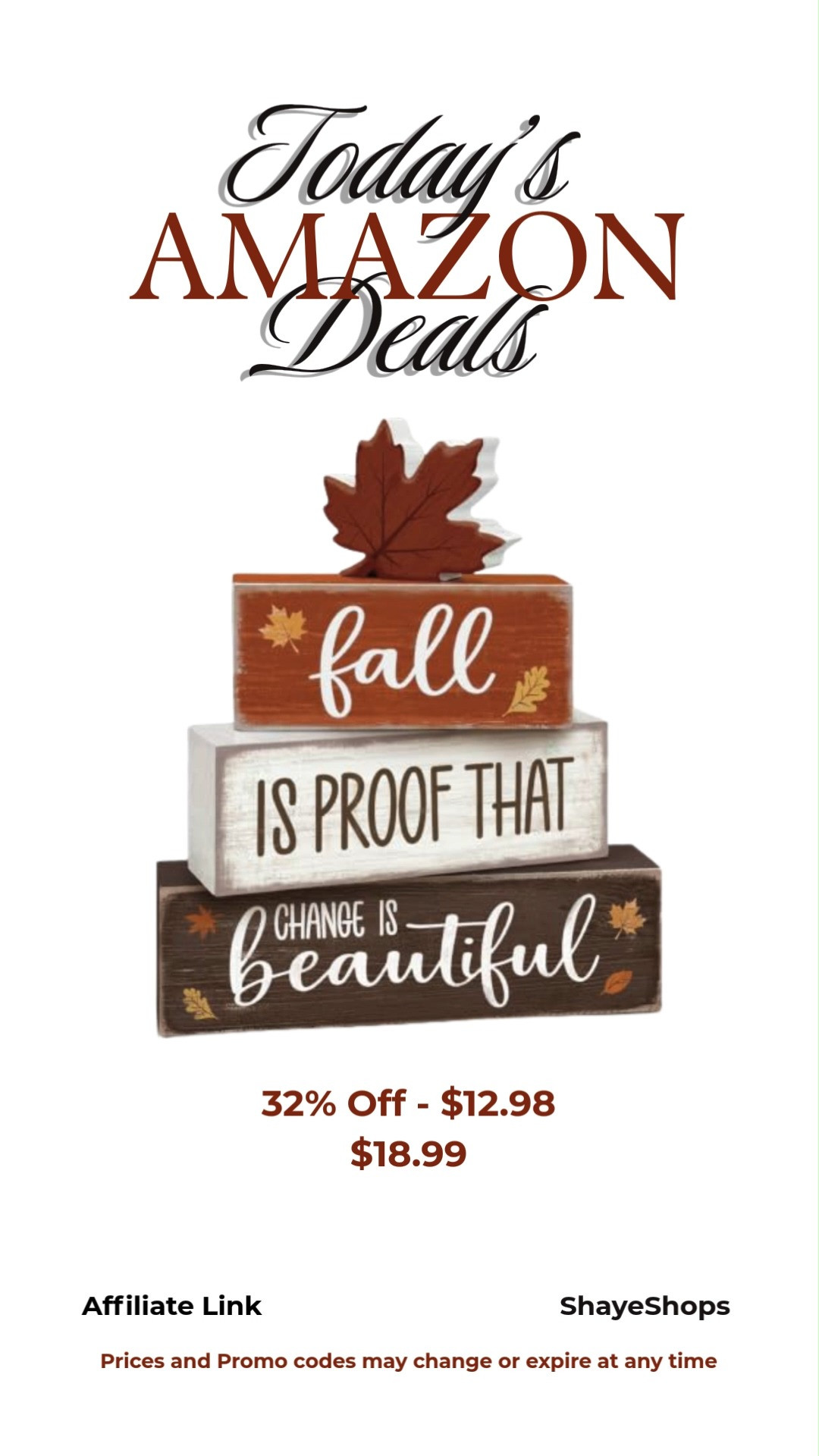 4 Pcs Fall Tiered Tray Decor, Wooden Fall Decorations for Home, Thanksgiving Table Centerpiece, Autumn Maple Leaf Block Sign, Rustic Farmhouse Harvest Decor for Kitchen Shelves Mantel, amazon fall home decor, amazon finds, fall decor, amazon home, today's deal, sale #amazonhome #homedecor #falldecor #fallhomedecor
 

 #LTKSeasonal #LTKHome #LTKSaleAlert
