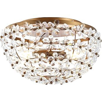 JONATHAN Y JYL9043A Isabelle 15.5" Metal/Acrylic LED Flush Mount Traditional,Glam,FrenchCountry,C... | Amazon (US)