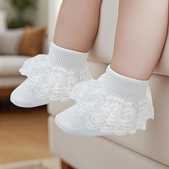 Methee ​Baby Girls Ruffle Socks, Infant Girls Double Lace Frilly Socks Newborn Spring and Autum... | Amazon (US)