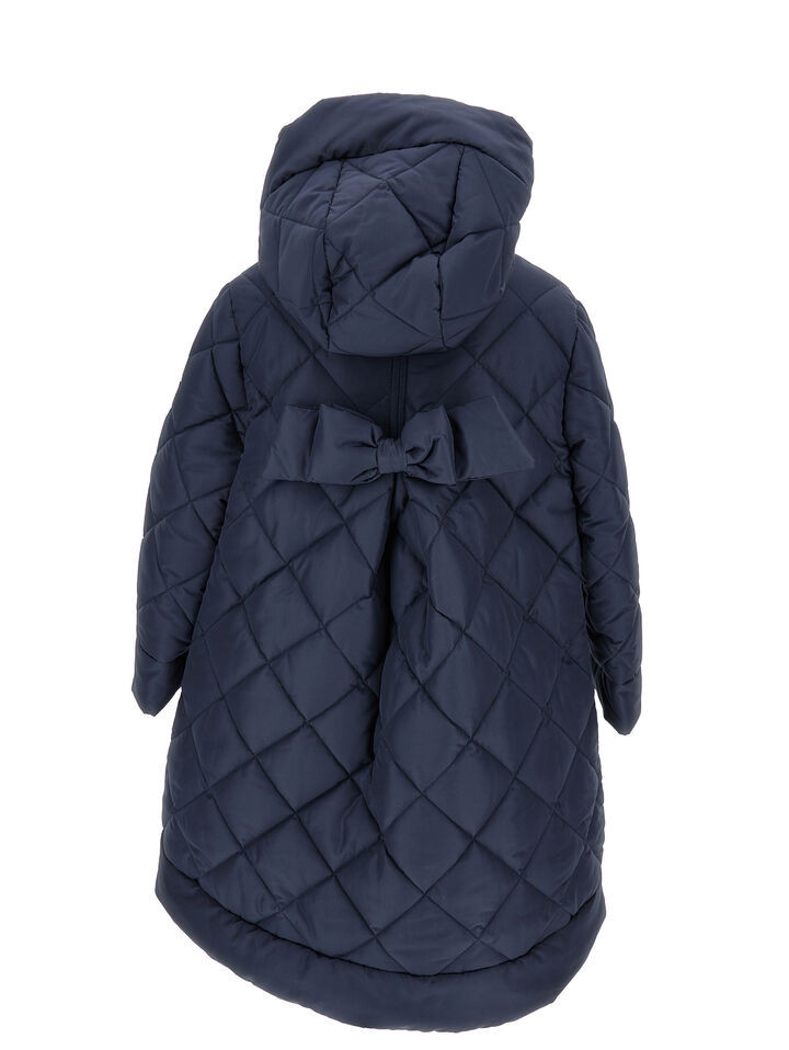 Quilted down jacket with bow | Monnalisa