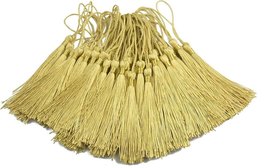 100pcs 13cm/5 Inch Silky Floss Bookmark Tassels with 2-Inch Cord Loop and Small Chinese Knot for ... | Amazon (US)