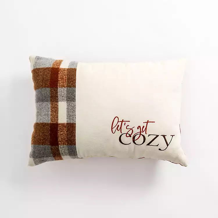 Let's Get Cozy Plaid Lumbar Pillow | Kirkland's Home