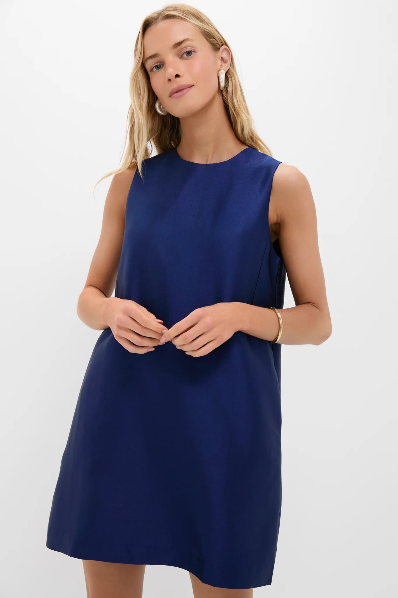 Navy Dupioni Marlowe Dress | Tuckernuck (US)