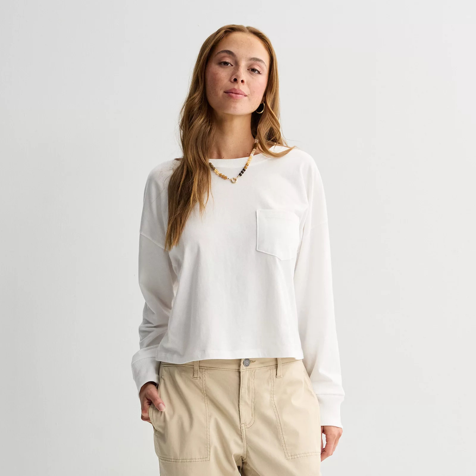 Juniors' SO\u00ae Boxy Long Sleeve Cropped TopSO | Kohl's