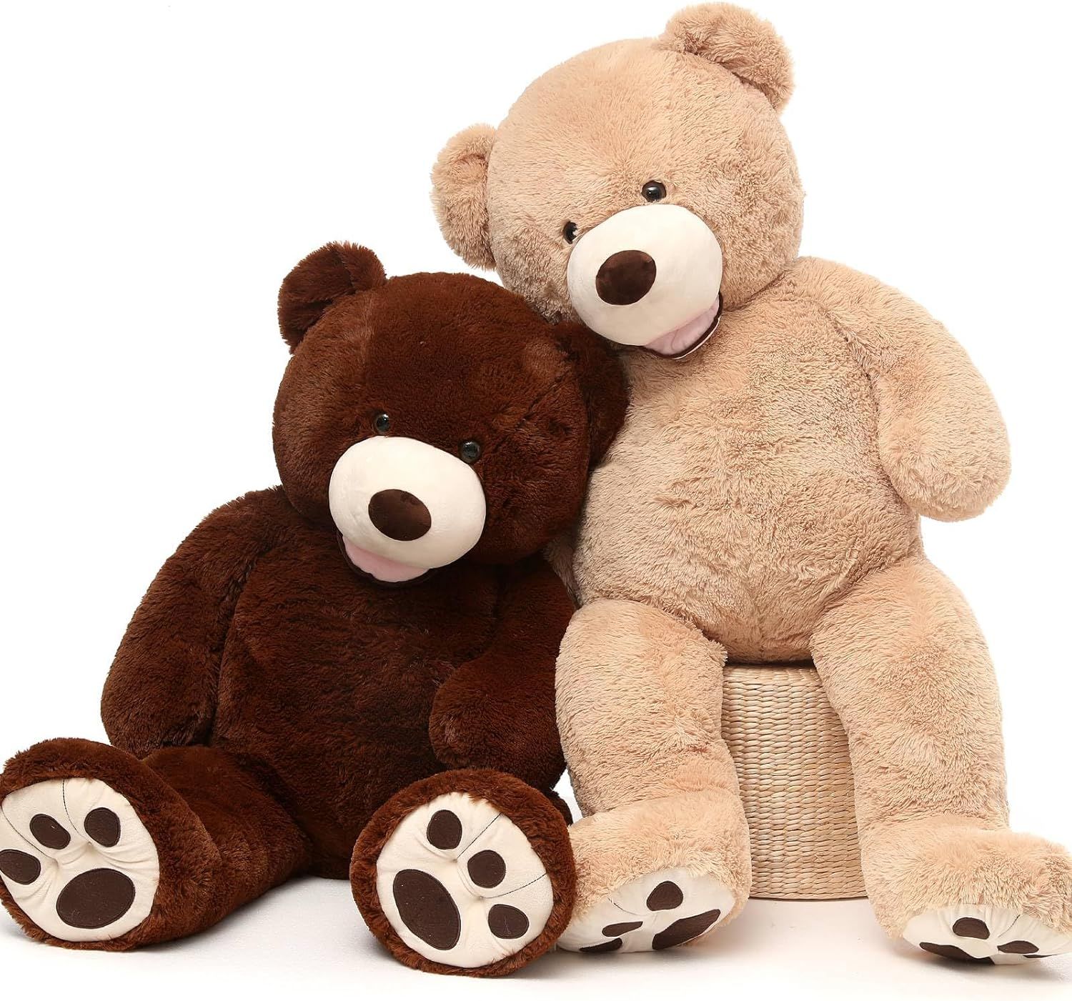 DOLDOA Big Teddy Bear Stuffed Animals with Footprints Plush Toy for Girlfriend 51 inches, Light B... | Amazon (US)