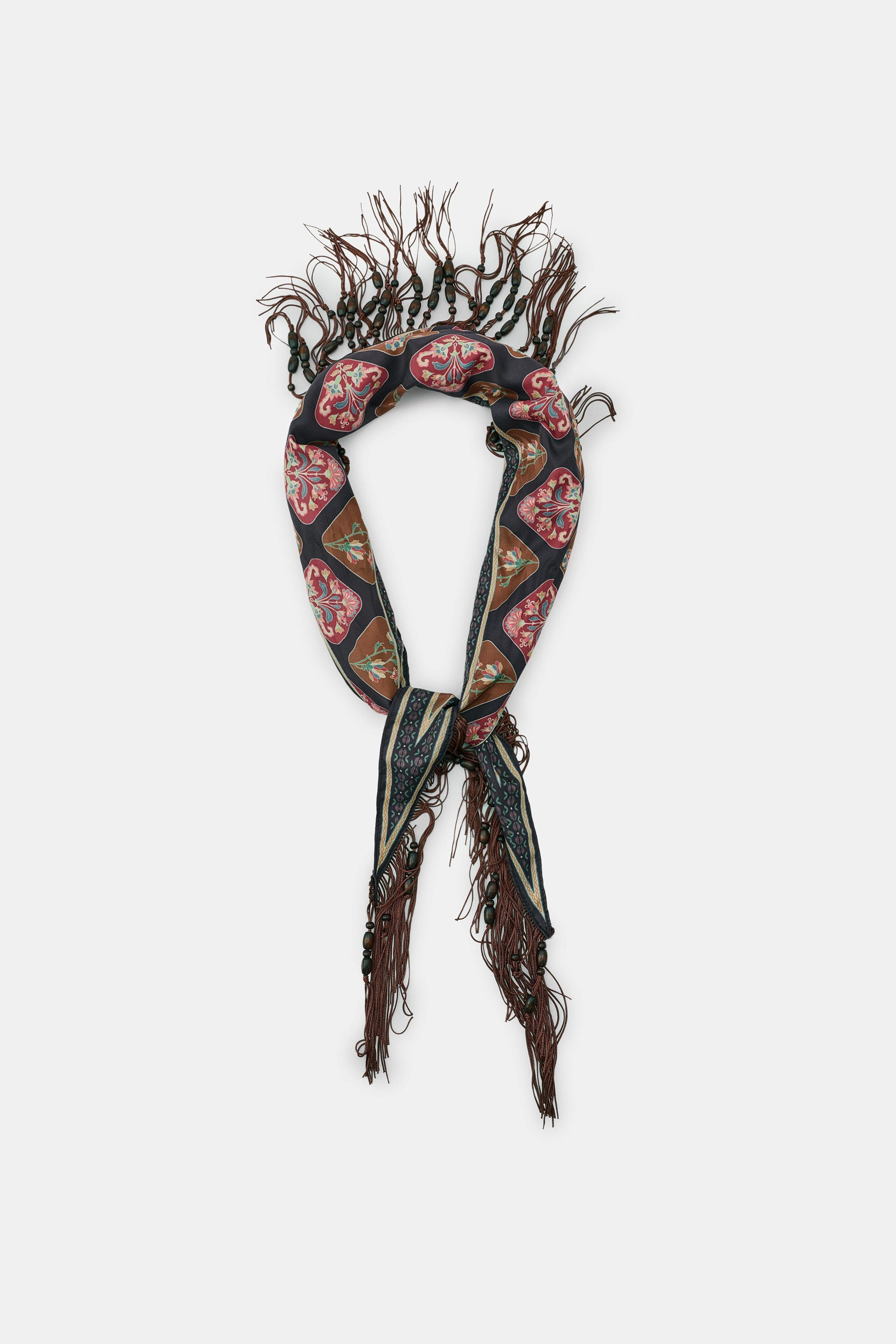 EMBROIDERED PRINTED BANDANA SCARF | Zara US
