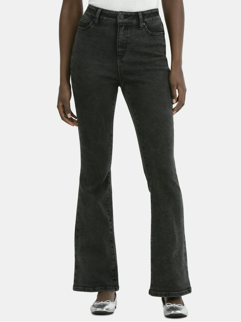 Time and Tru Women's High Rise Flare Jeans, 32" Inseam, Sizes 2-22 | Walmart (US)
