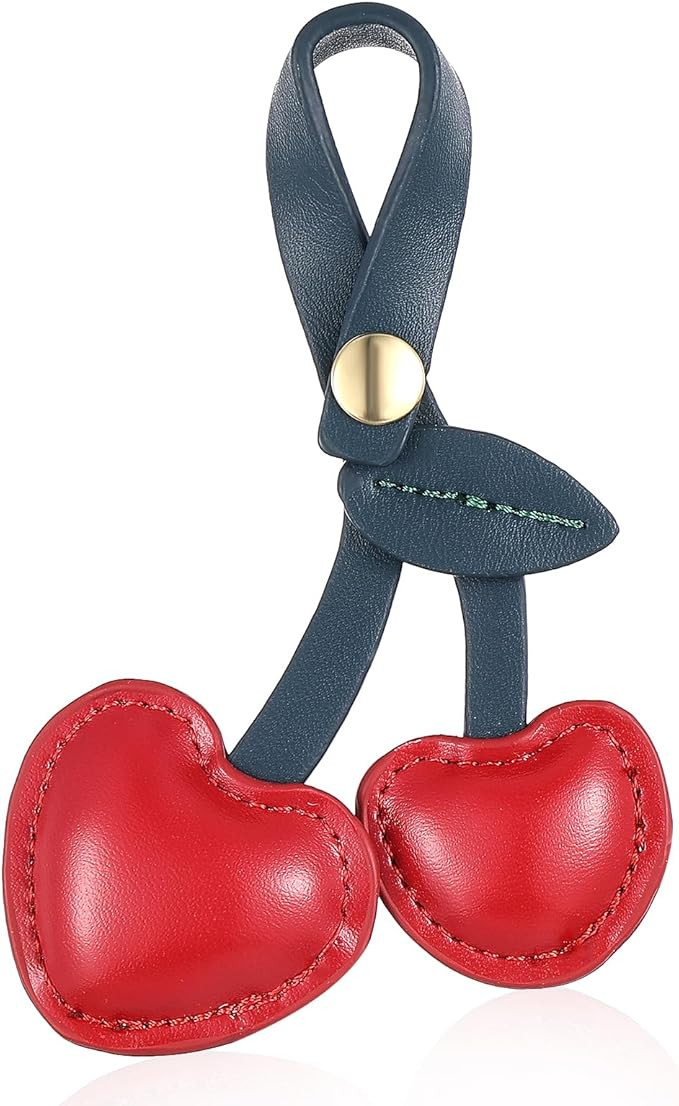 Cherry Bag Charm, Cute PU Cherry Key Charms Bag Accessory for Purses Bags Handbags | Amazon (US)