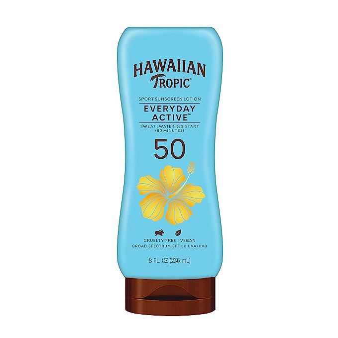 Hawaiian Tropic Everyday Active Lotion Sunscreen SPF 50, 8oz | Hawaiian Tropic Sunscreen SPF 50, ... | Amazon (US)