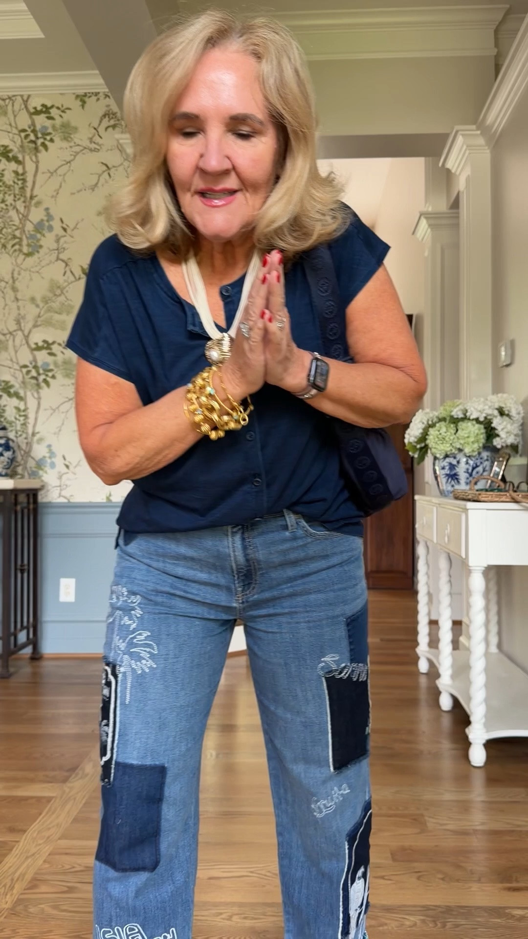 40% off Monday 6/1 only! Chicos finds. 
I’m going to exchange these jeans for a 1.0. These are a .5 but wanted to share while the sale was running. 

Love this light washed denim blue tee. Size 1.0 

Embellished jeans

#LTKOver40 #LTKootd #LTKSaleAlert