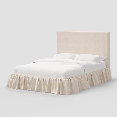 Queen Johanna Ruffled Slipcover Bed in Classic Linen Talc - Threshold™ designed with Studio McG... | Target