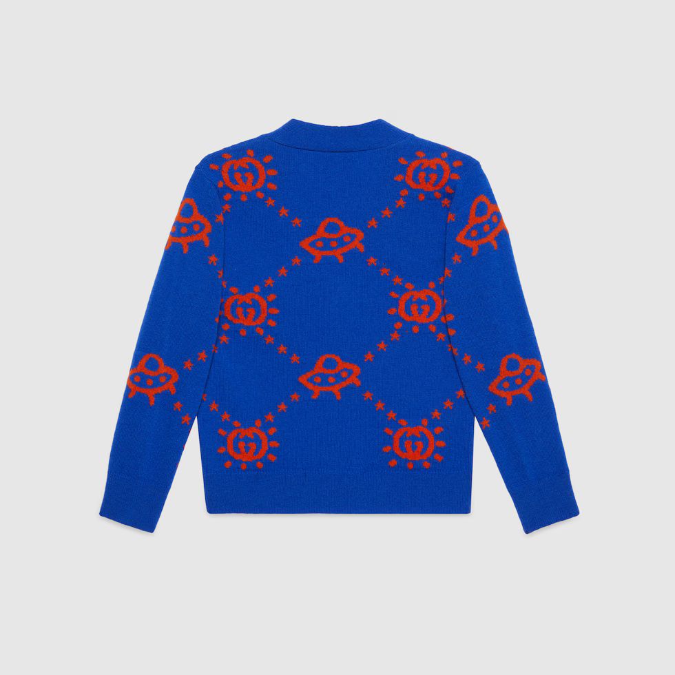 Children's wool cardigan with intarsia | Gucci (US)