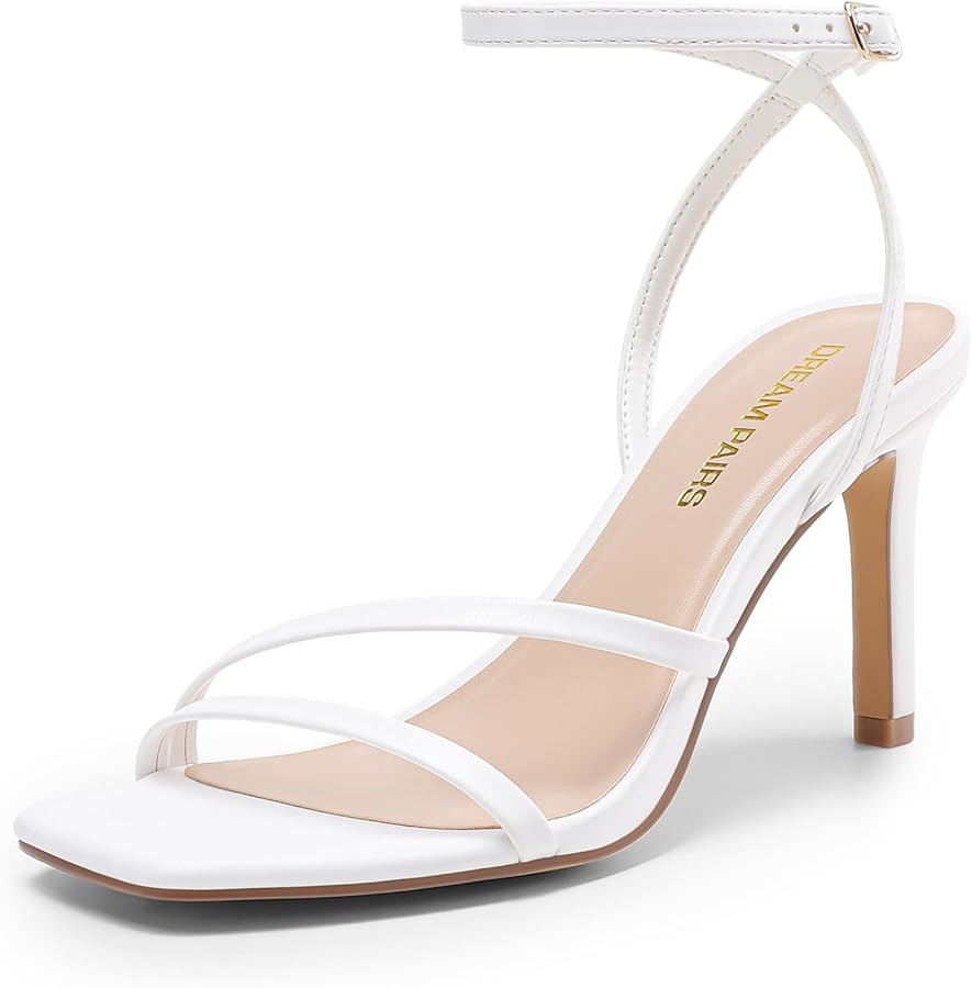 DREAM PAIRS Women’s High Stilettos Heels Open Toe Square Sandals Ankle Strap Pumps Sexy Comfort... | Amazon (US)