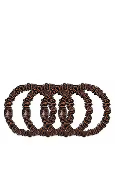 slip Skinny Scrunchies 4 Pack In Dark Brown from Revolve.com | Revolve Clothing (Global)