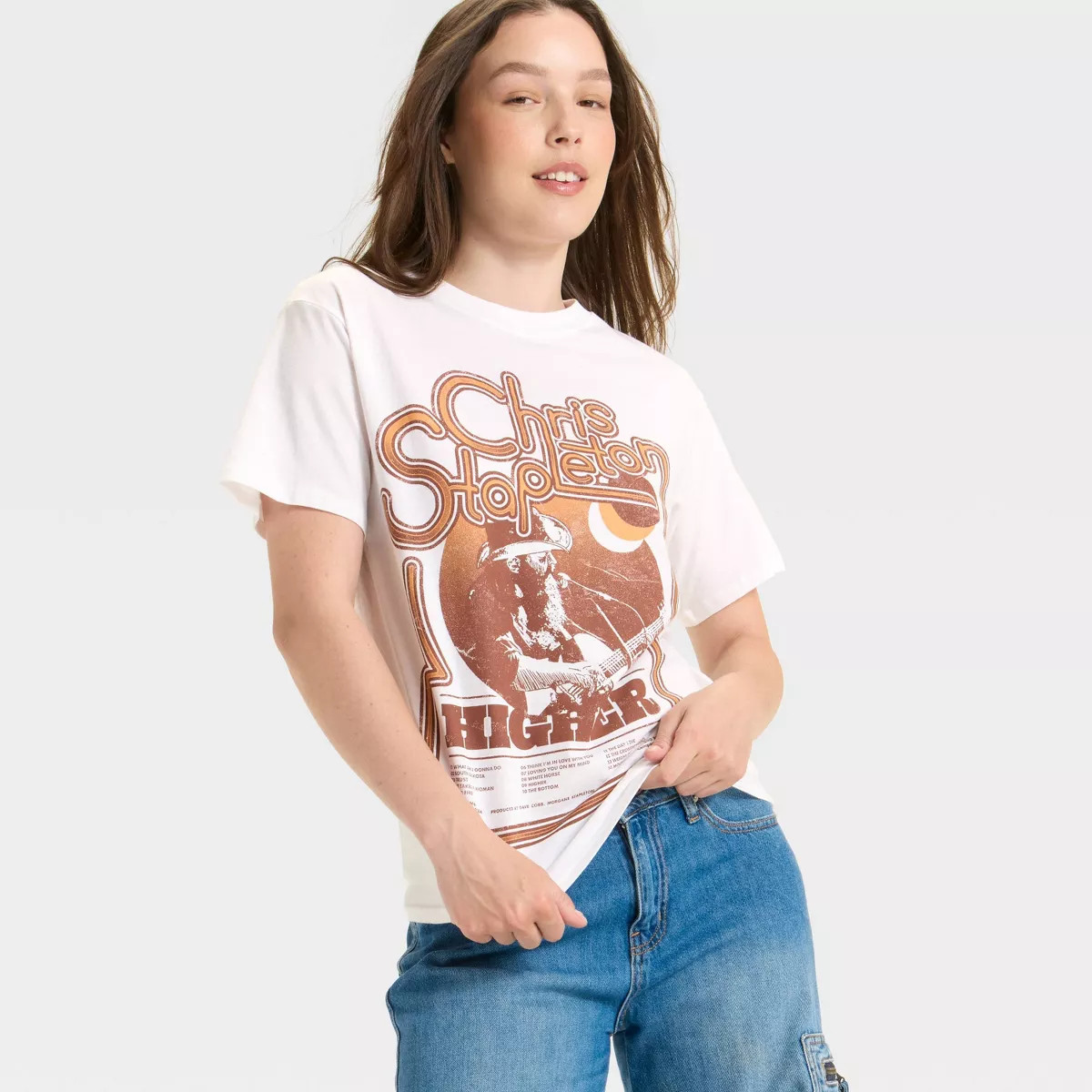Women's Chris Stapleton Higher Short Sleeve Graphic T-Shirt - White | Target