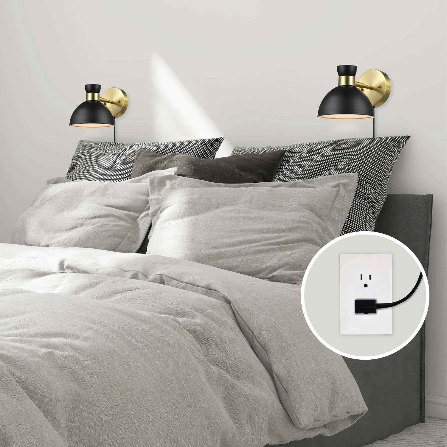 Globe Electric 6.5-in W 1 -Light Matte Black Wall Sconce one_size | 91009816 | Lowe's