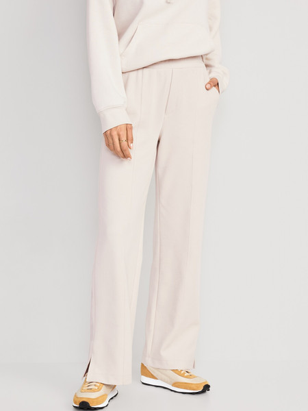 High-Waisted Dynamic Fleece Wide-Leg Trouser Pants for Women | Old Navy (US)