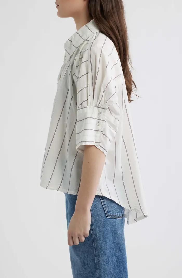 Free People Seaside Stripe Cotton Shirt | Nordstrom | Nordstrom