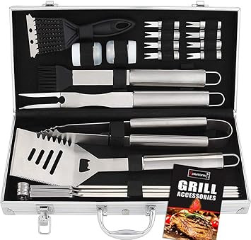 ROMANTICIST 20pc Stainless Steel BBQ Grill Tool Set - Perfect BBQ Gift for Men Women on Birthday ... | Amazon (US)