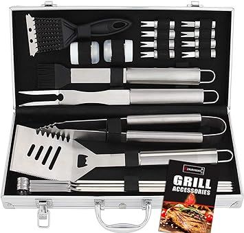 ROMANTICIST 20pc Stainless Steel BBQ Grill Tool Set - Perfect BBQ Gift for Men Women on Birthday ... | Amazon (US)